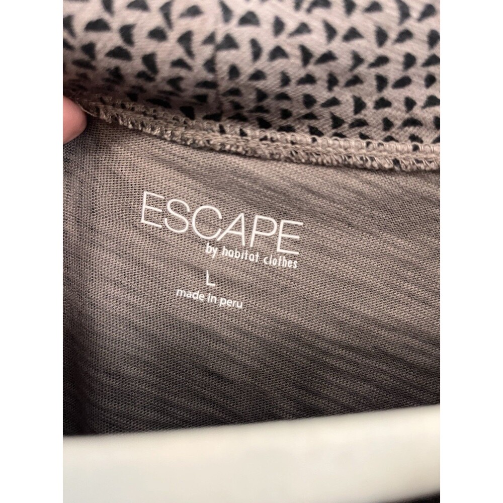 Escape by Habitat Clothes Gray Cotton Cowl Neck Slub Knit Tunic Top Large Travel - Picture 5 of 5